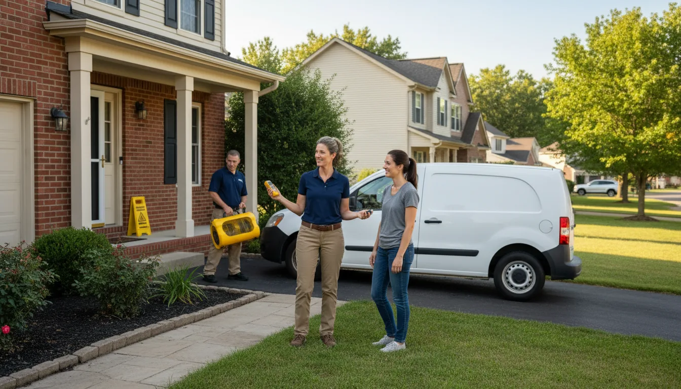 Residential water damage restoration in Wallaceton, PA